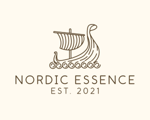 Norse Viking Ship logo design