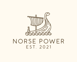 Norse Viking Ship logo design