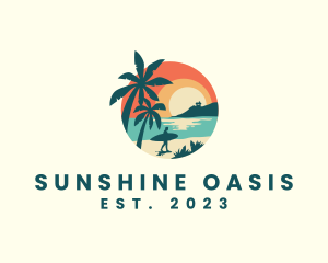 Summer Sunset Island logo design