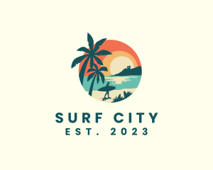 Summer Sunset Island logo design