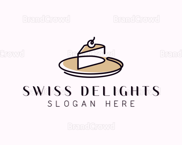 Cake Slice Dessert Logo