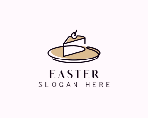 Cake Slice Dessert Logo