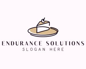 Cake Slice Dessert Logo