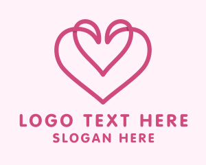Line Art - Pink Valentine Heart logo design