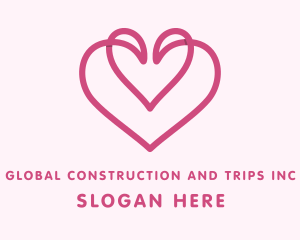 Pink Valentine Heart Logo