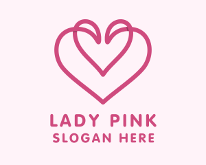 Pink Valentine Heart logo design