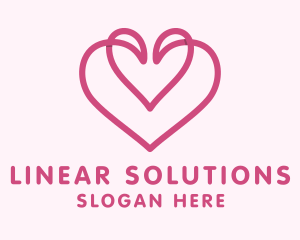 Pink Valentine Heart logo design