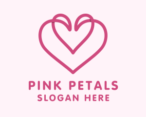 Pink Valentine Heart logo design