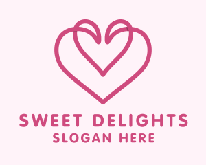 Pink Valentine Heart logo design