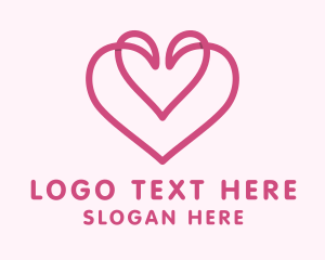 Pink Valentine Heart logo design