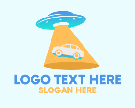 Auto - Alien Car UFO logo design