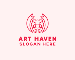 Pig Martial Arts logo design