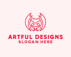 Pig Martial Arts logo design