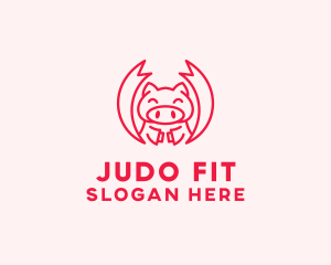 Judo - Pig Martial Arts logo design
