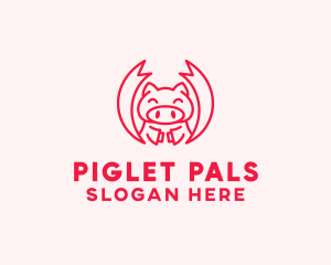 Piglet - Pig Martial Arts logo design