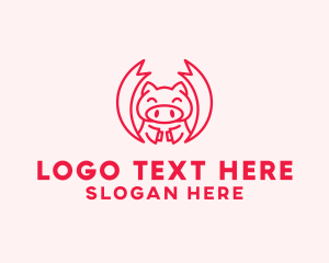Smile - Pig Martial Arts logo design