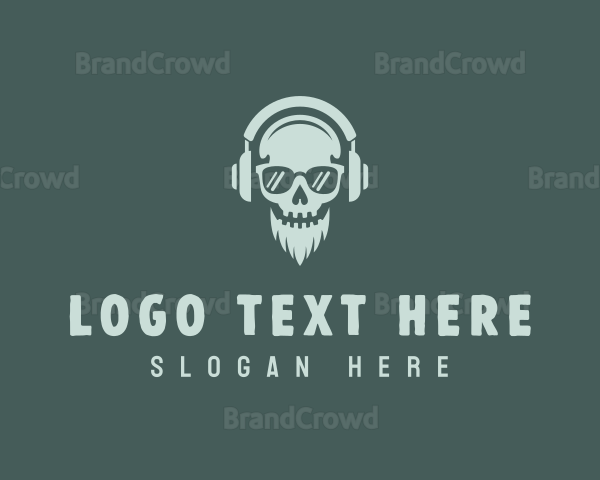 Skull Beard Musician Logo