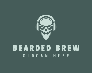 Skull Beard Musician logo design