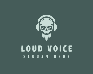 Skull Beard Musician logo design