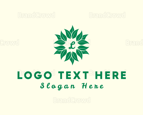 Leafy Plant Flower Logo