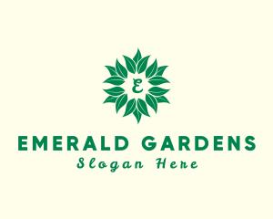 Leafy Plant Flower logo design