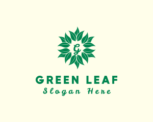 Leafy Plant Flower logo design