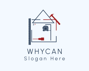 Tape Measure - House Construction Plan logo design