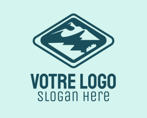 Blue - Vintage Mountain Peak logo design