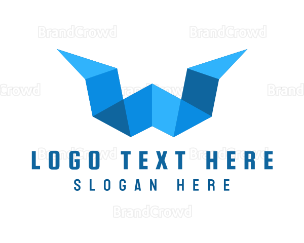 Blue Polygon W Logo