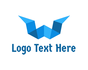 Polygon - Blue Polygon W logo design