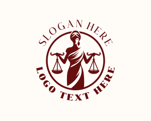 Lawyer - Justice Scales Woman logo design
