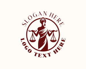 Law - Justice Scales Woman logo design