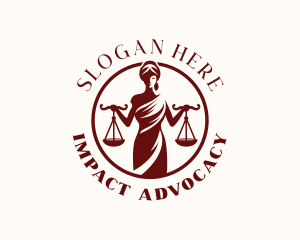 Advocacy - Justice Scales Woman logo design
