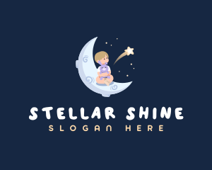 Moon Star Child logo design