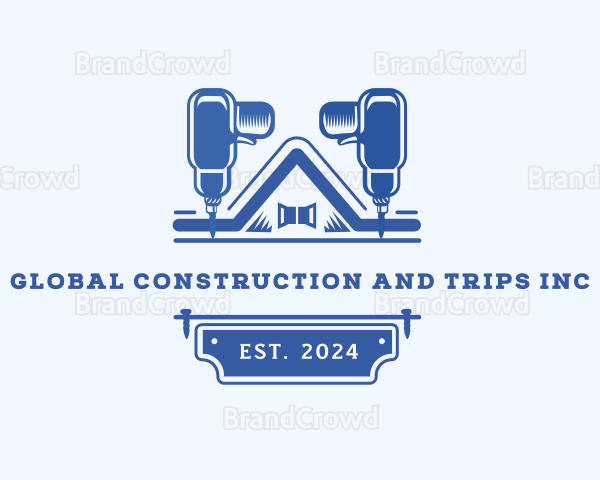 Construction House Drill Logo