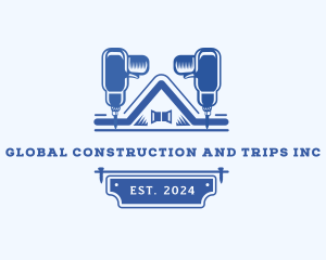 Construction House Drill logo design