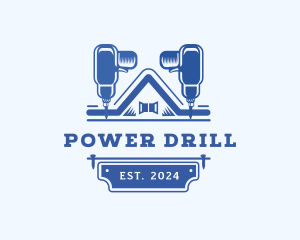 Construction House Drill logo design