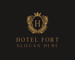 Royal Shield Crown Hotel logo design