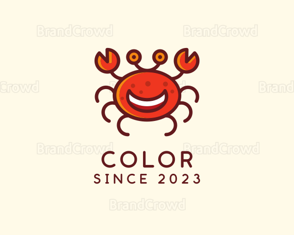 Smiling Aquatic Crab Logo