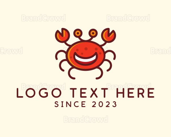 Smiling Aquatic Crab Logo