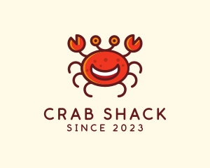 Crab - Smiling Aquatic Crab logo design