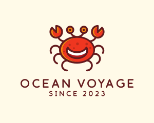 Smiling Aquatic Crab  logo design