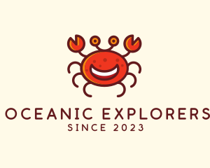 Marine Biology - Smiling Aquatic Crab logo design