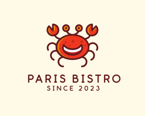 Smiling Aquatic Crab  logo design