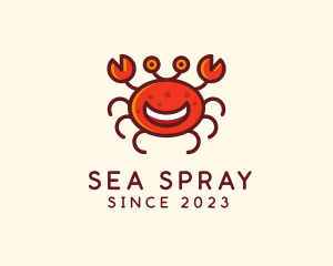 Smiling Aquatic Crab  logo design