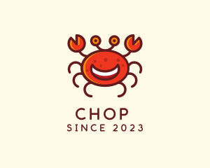 Sea Creature - Smiling Aquatic Crab logo design