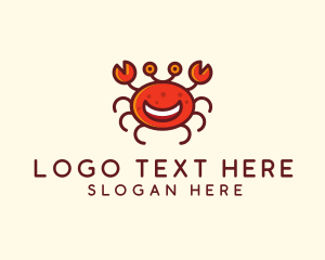 Aquatic - Smiling Aquatic Crab logo design