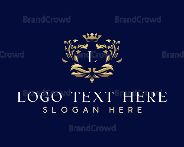 Elegant Crown Leaves Logo