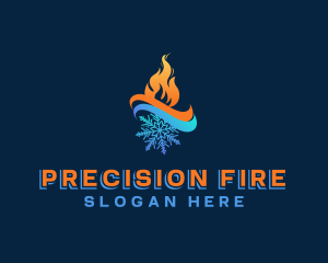 Fire Snowflake Hvac logo design