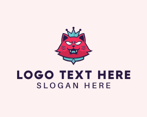 Mascot - Angry Cat Crown logo design